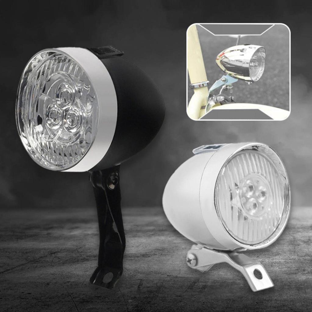 USB-Aufladung Retro Fahrradscheinwerfer Klassisches Mountainbike Frontlicht 3 LED-Lampen Fahrradfrontbeleuchtung Für Fahrradzubehör