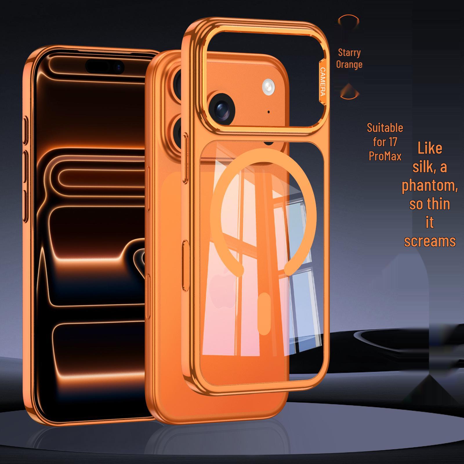 

Compatible Apple iPhone 17 Pro Max Slim Magnetic Case - Silk Phantom, 0.6mm Pro
