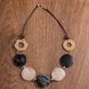 Vintage Vintage Rattan Necklace Acrylic Accessories Handmade Creative Color Contrast Necklace Geometric
