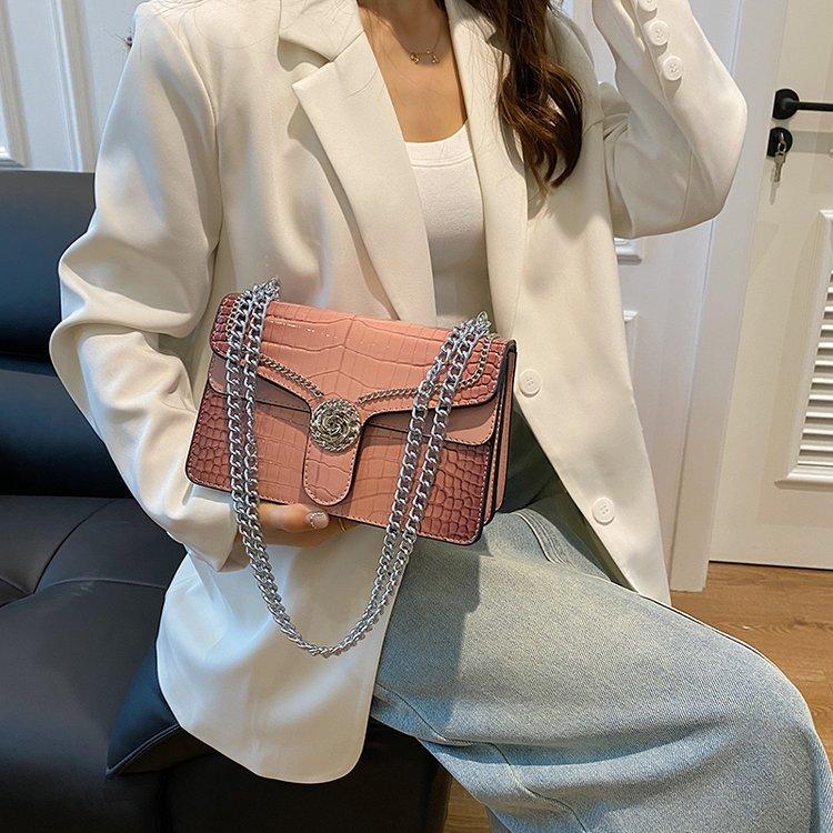 Kleine quadratische Taschen für Damen, Kettentaschen im neuen Stil mit hochwertigem Look, vielseitig einsetzbar für eine Schulter und zum Umhängen