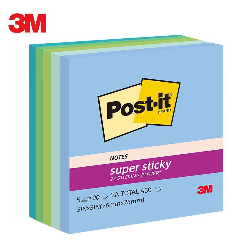 3M Blue Earth Fun Series Strong Stick Post-it Notes One Pack