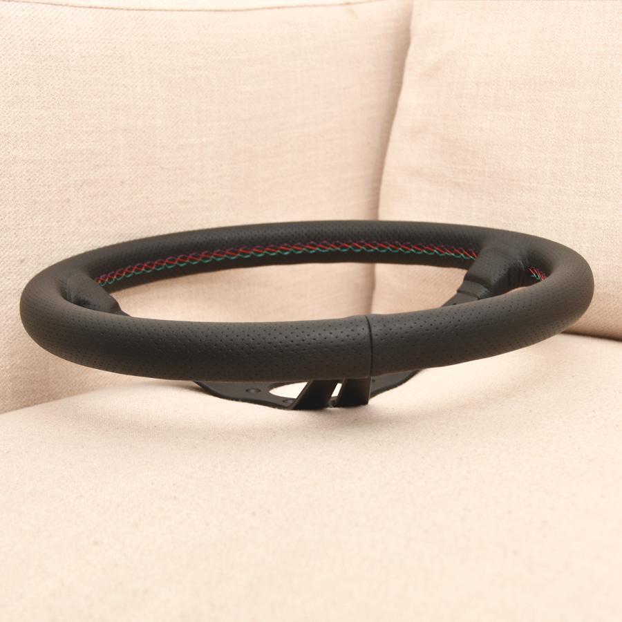 JDM 14inch H Leather Steering Wheel Deep Dish Racing Sports Gaming Steering Wheel For Universal