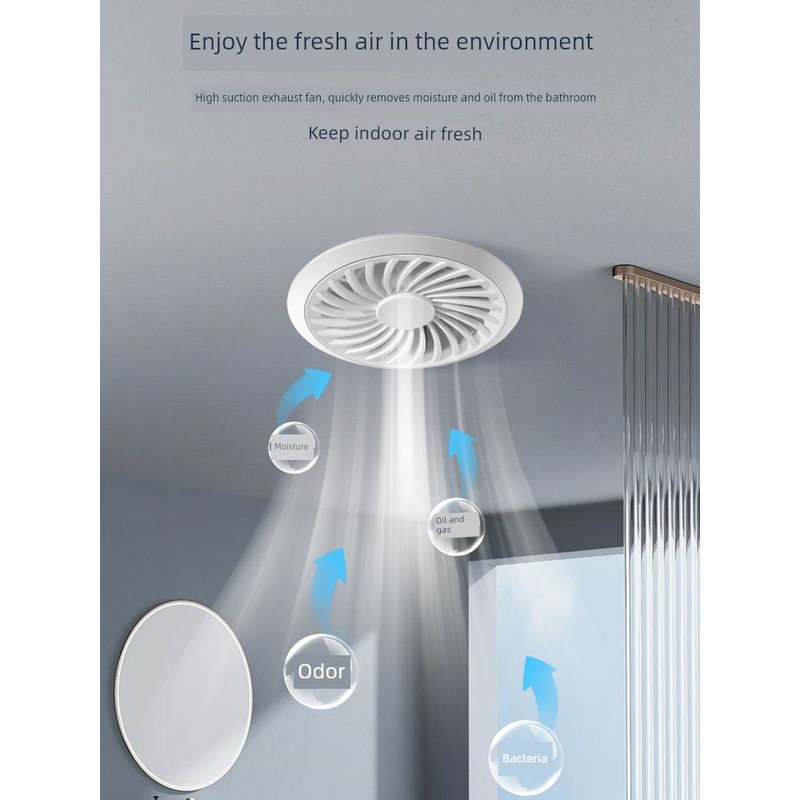 Ventilation Fan Ultra-Thin Embedded Hotel Bathroom Toilet Gypsum Honeycomb Panel Ceiling Guest Restaurant Round Exhaust Fan