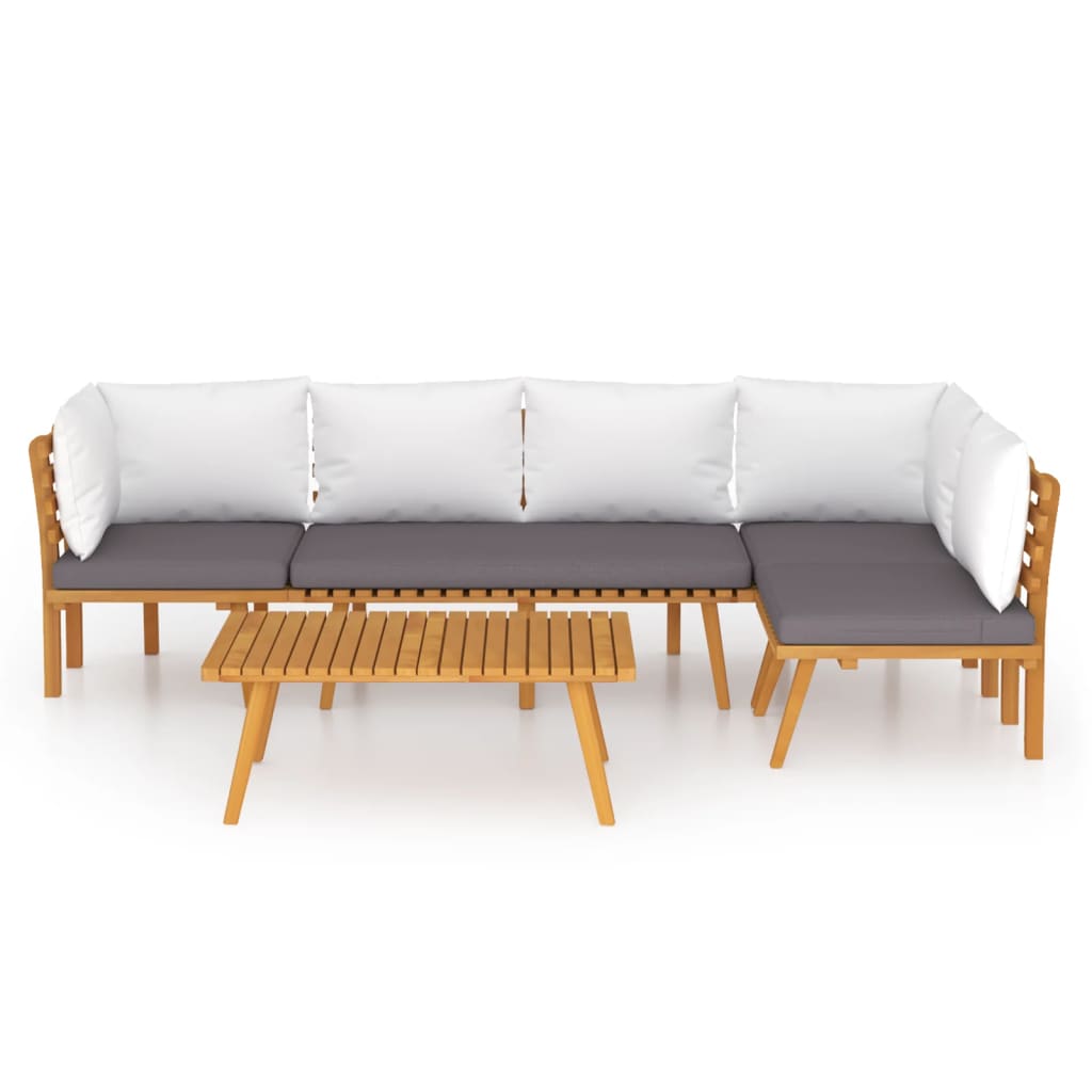 5 Piece Garden Lounge Set with Cushions Solid Acacia Wood