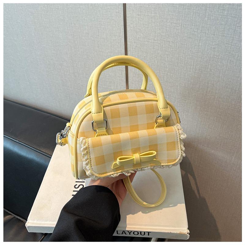 Premium Bag Women's Summer New Fashion Plaid Messenger Bag Premium Bowling Bag