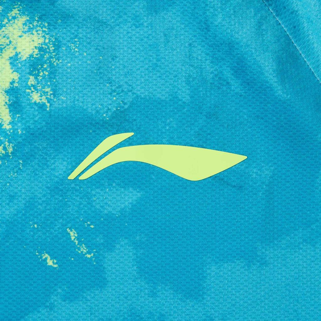 Li-Ning Štýlové ekologické pletené športové tričko s krátkym rukávom Unisex Topy Delfínovo-modrá AAYV087-3