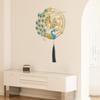 Peacock Metal Wall Clock,Gold Blue Wall-mounted Silent Art Wall Clock 58*100cm for Decoration Bedrooms