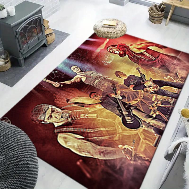 1Pc Rammstein theme Printed rectangle carpet, home door mat, outdoor travel protection carpet A1