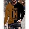3D Printed Men's Round Neck Long Sleeved T-shirt for Autumn and Winter Street Fashion Casual T-shirt