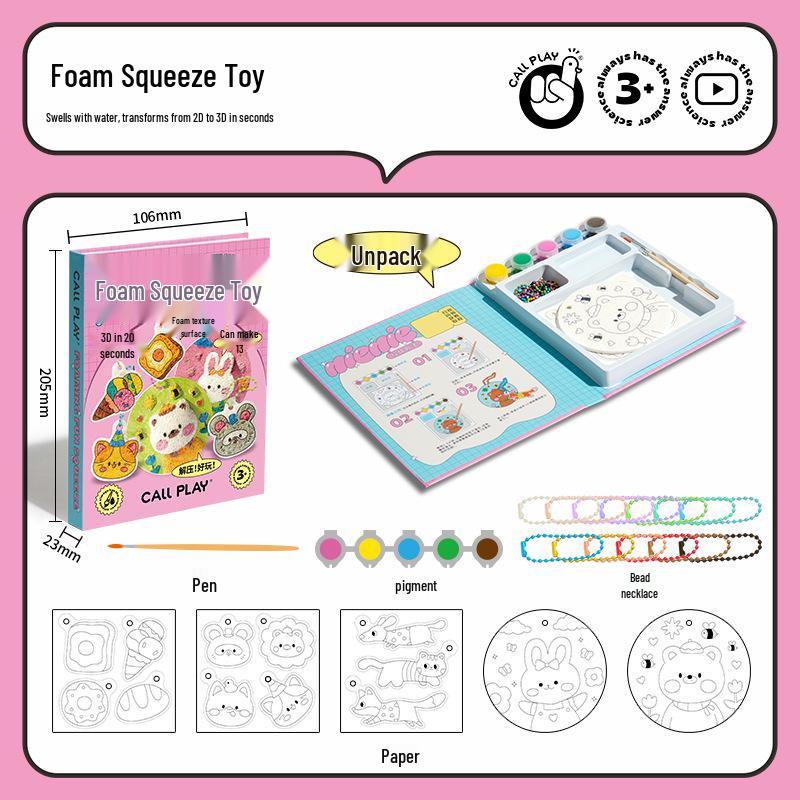 Keda Ya 3D Foam Texture DIY Hand-Painted Squeeze Toy for Kids - Creative Kindergarten Art & Decompression Material
