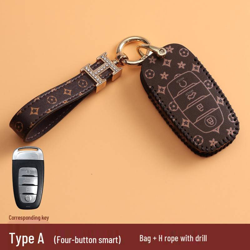 Key Case for 20 Hongqi Models: H5, H7, HS5, HS7 - Car Remote Control Cover with Female Buckle