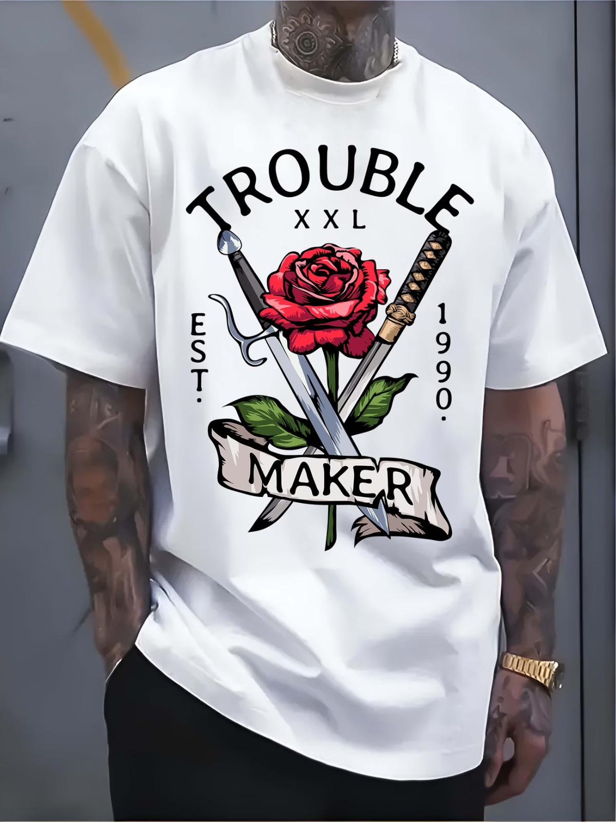 Men s Pure - Cotton White T - shirt: Dual Bloom Warrior Tee S разноцветный