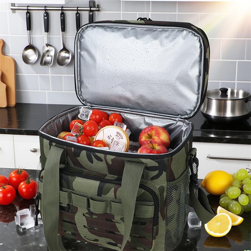 Camouflage Double-Layer Insulated Picnic & Camping Bag - Large Capacity Crossbody Thermos Bag