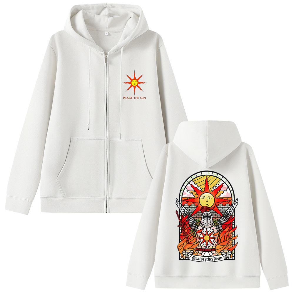 Game Dark Souls Church of The Sun Graphic Zipper Hoodie Men Women Fashion Gothic Rock Jacket Hoodies