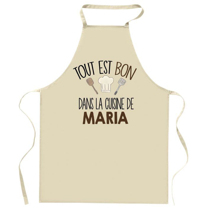 Tablier de cuisine - Planetee «Tout est bon dans la cuisine» - Impression bretonne - Coton résistant - Lavable 40°C
