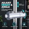 360° Rotation ABS Adjustable Shower Bracket Lifting Shower Head Holder Hook Universal Fit 18-25mm Shower Slide Bar