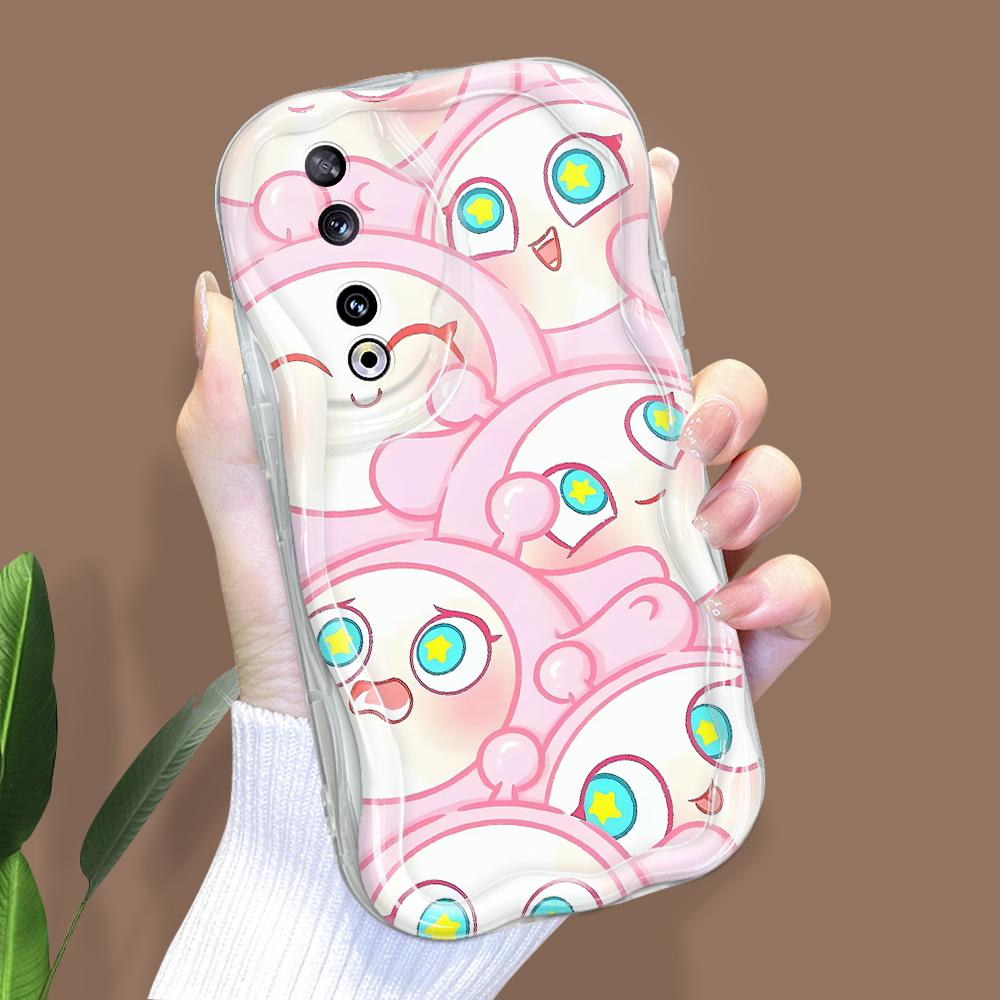 Model drăguț de desene animate Carcasă cu textura cremă cu margine ondulată Husă din silicon moale pentru telefon pentru Huawei Honor Infinix Tecno iPhone