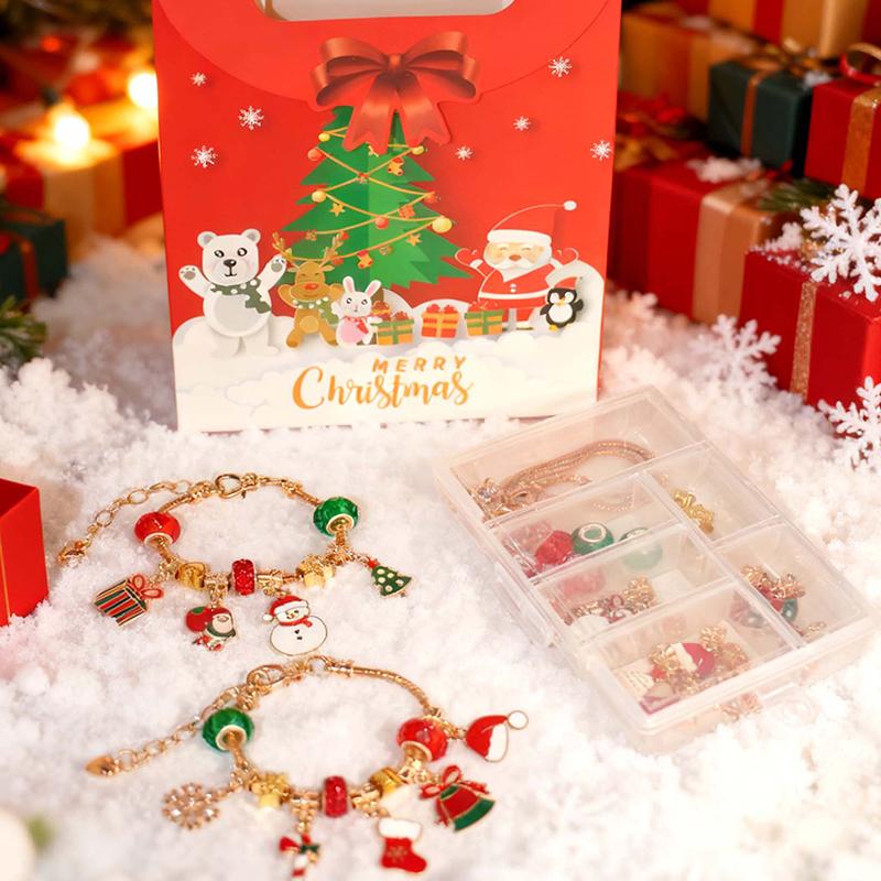 

Рождественский календарь обратного отсчета Адвент-календарь Слепой бокс Рождественский тематический браслет сделай сам красный