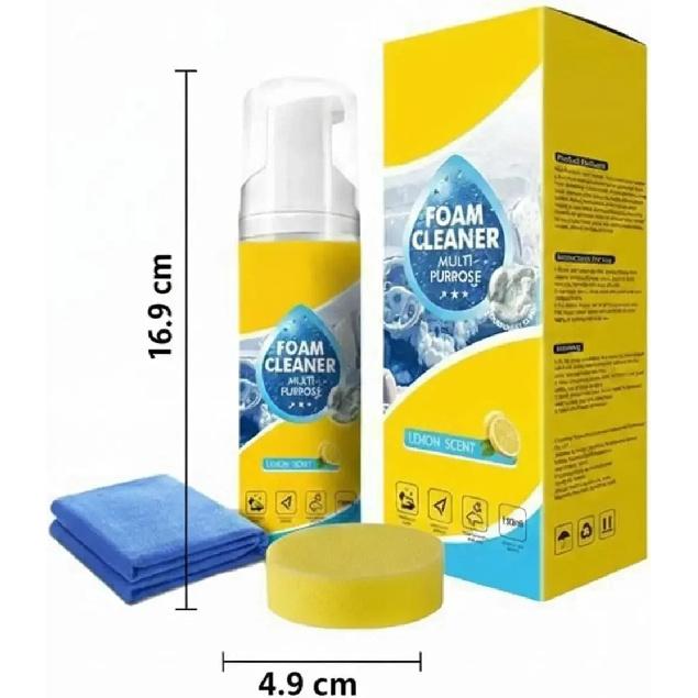 Car Interior Cleaning Kit 150ml Portable Cleaner With Wipes Sponge For Auto Seats Upholstery Carpet Dashboard Plastic Leather