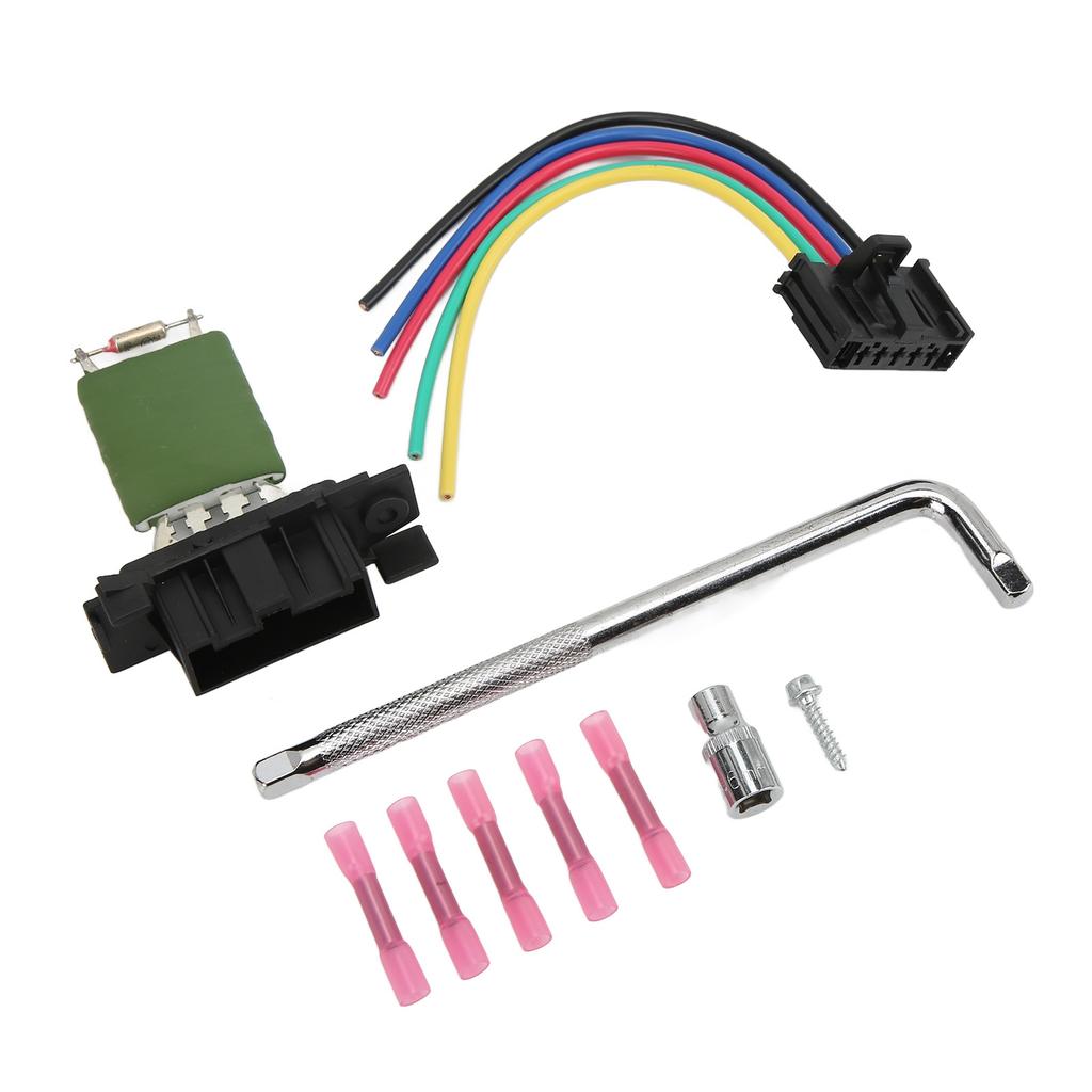 Heater Motor Blower Fan Resistor 13248240 with Harness Tool Kit Replacement for Opel Adam Corsa D
