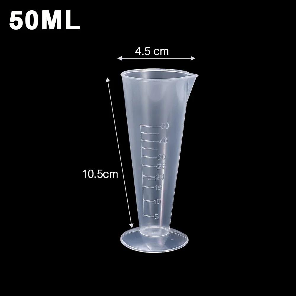 

10-1Pcs Triangular Measuring Cup with Scale Transparent Plastic Graduated Cylinder Pour Spout Liquid Container Kitchen Bar Tool 1PC
