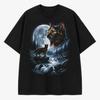 Schildpadkat Huilende Maan Shirt Grappige Tortie Kat Halloween T-shirt