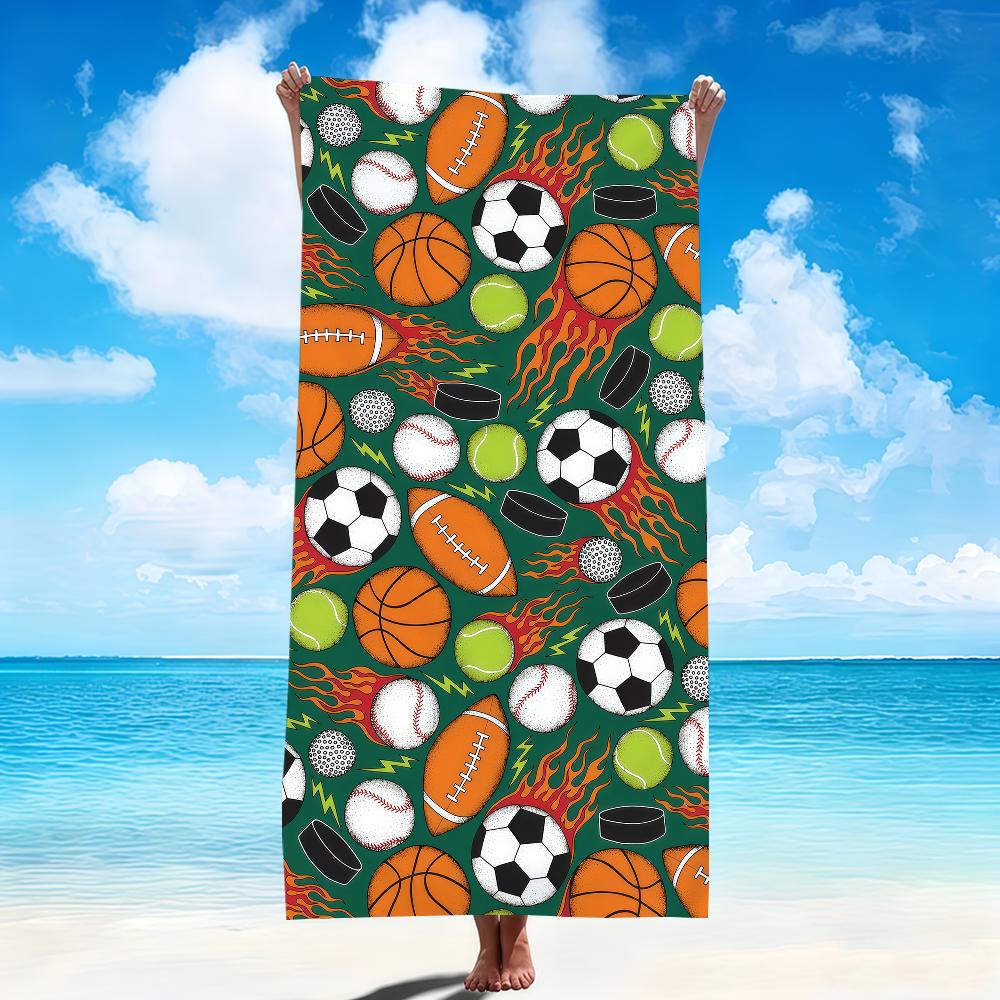 Basketball baseball soccer pattern kid Towel Beach Towels Soft Quick Dry Pool Towel for Travel Gym bathing Spa Camp sport Gift