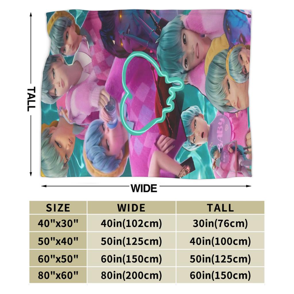 K-KPop Demons Hunters Blanket  Soft Fluffy Plush Throw Blanket For Children Living Room Flannel Bedspread Bed Cover