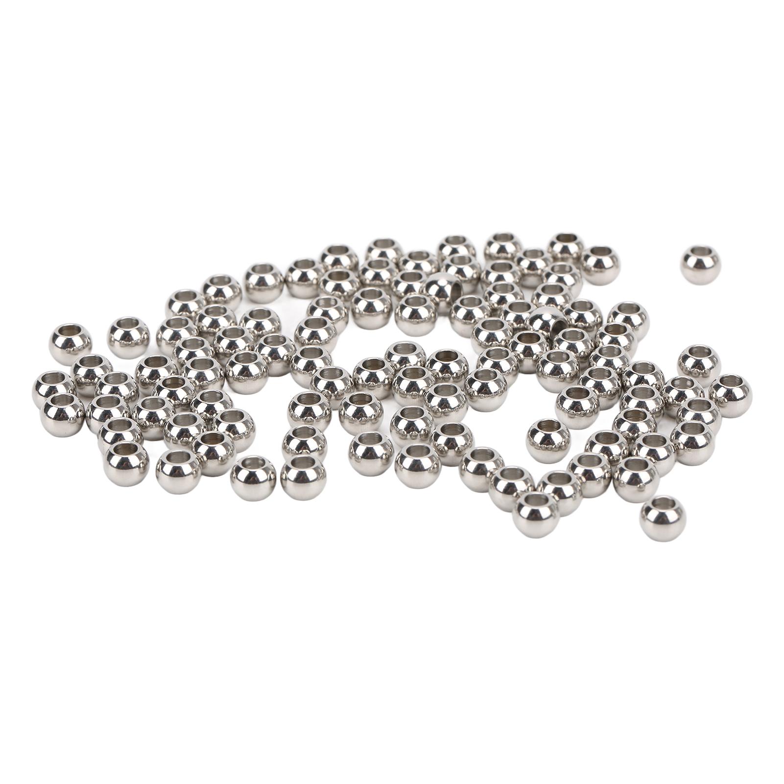 

100Pcs Металлические бусины Нержавеющая сталь Прочная прочная глянцевая поверхность Широкое применение Ювелирные бусины для сережек Ожерелье