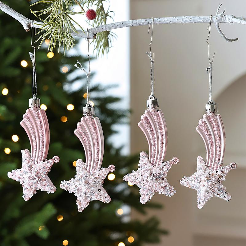 Christmas Christmas Decorations Shining Christmas Tree Decorations Christmas Atmosphere Candy Shape Christmas Ornaments 4PCS/Set