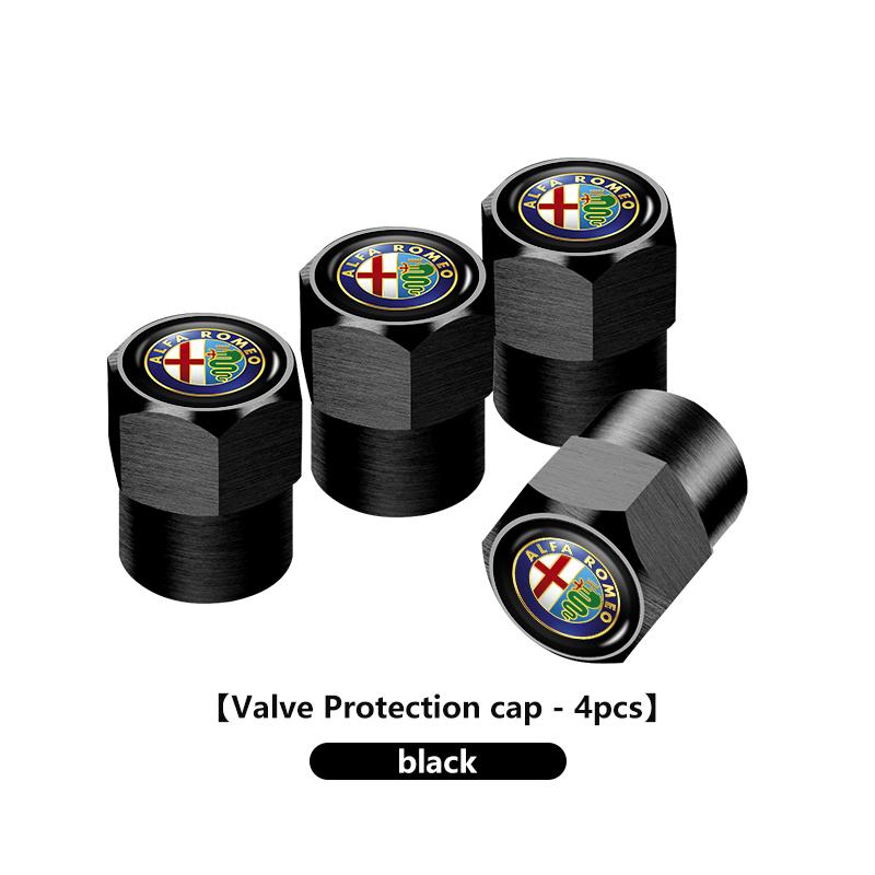 Für Alfa Romeo 4 Stück Auto Reifenventil Ventilkappe Ventilschaftkappe Abzeichen Zubehör Für Alfa Romeo 159 Giulietta 156 147 Giulia Mito GT S