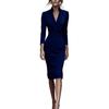 Autumn 2025 V-neck Slimming Bodycon Midi Wrap Dress for Women