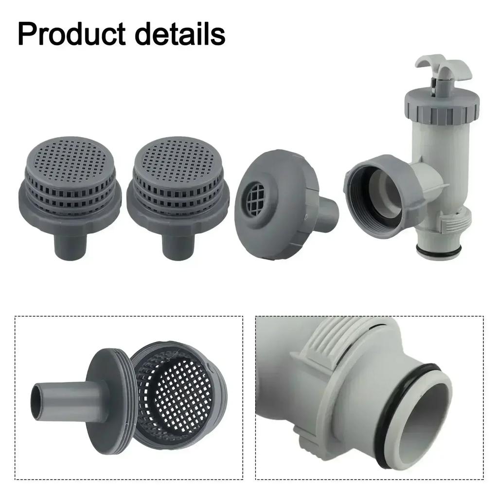 Pool Inlet Nozzle Replacement Kit Pool Maintenance Easy Installation Filter Connectors 1.25 Inch For Intex Above Ground Pool