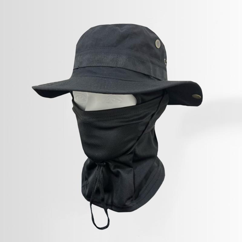 2Pcs/Set Wide-brimmed Hat Balaclava Mixed Set Men Sunscreen Boonie Cap Outdoors Hiking Camping Sun Hat Fisherman Hat