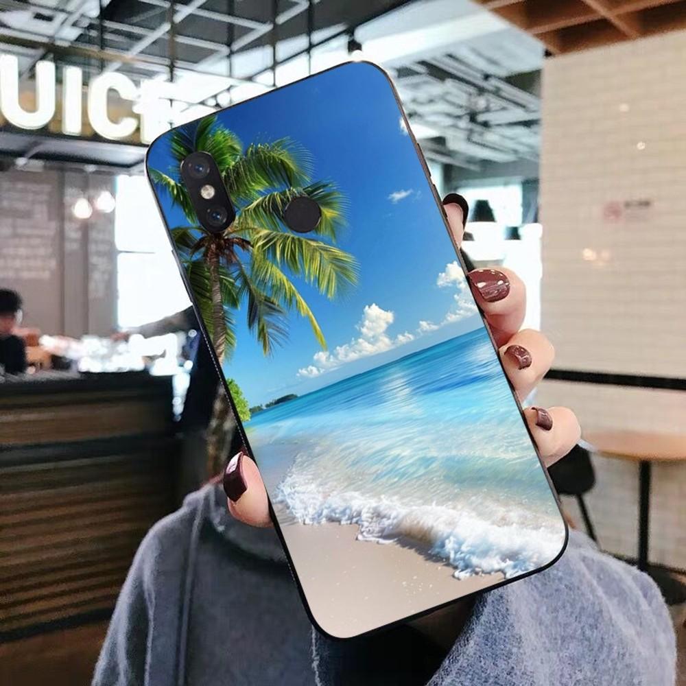 Sea Tropical Palm Trees Beach Phone Case For Xiaomi Mi 5X 8 9 10 11 12 Lite Pro 10T PocoX3pro PocoM3 Note 10 Pro Lite