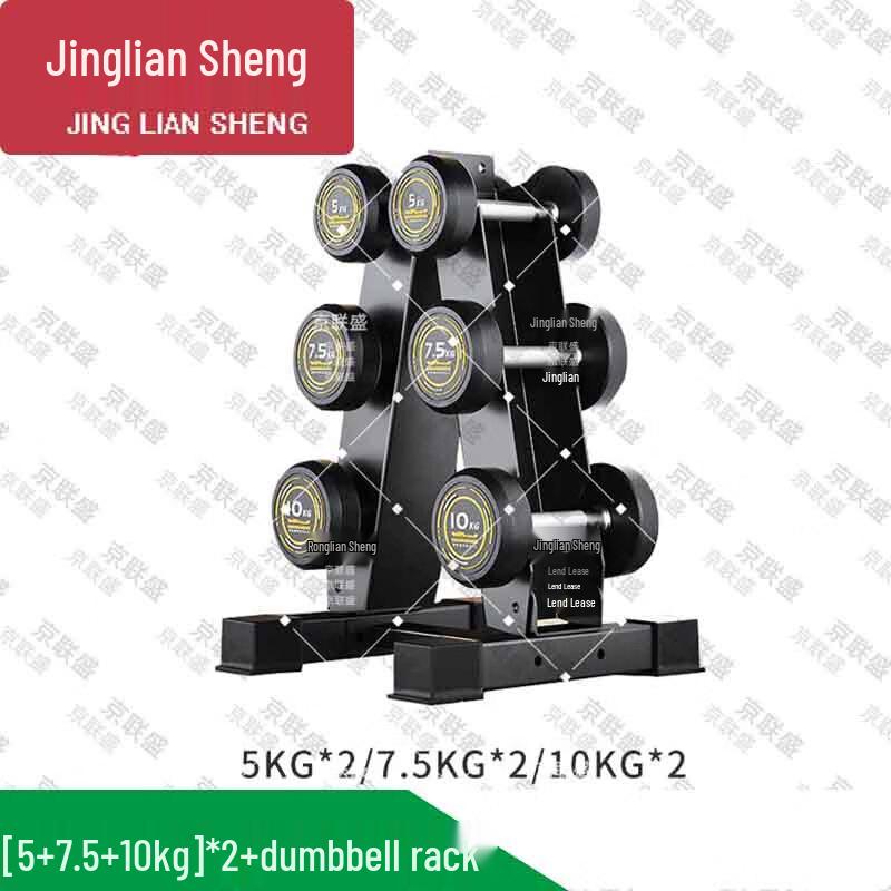 Jingliansheng PEV Steel Dumbbell Set with Rack