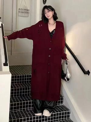 Hollow Out V-neck Single Breasted Coat GJ1115