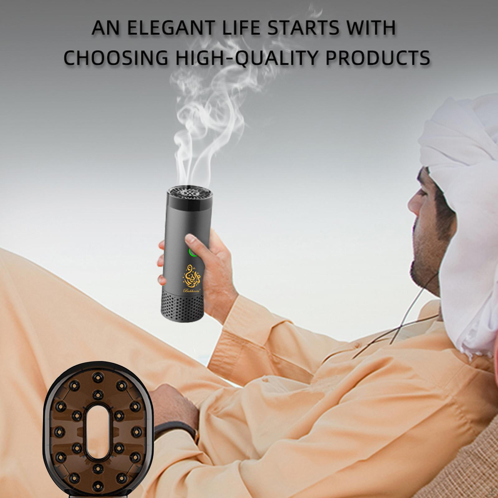 Электрический Электронный Ароматизатор Арабский Бакхур Арабский Держатель Кадильница серый