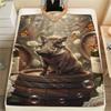 1PC Warthog Print FlAannel Blanket, High quality Comfortable for All Seasons, Home Decor, Warmth and Comfort