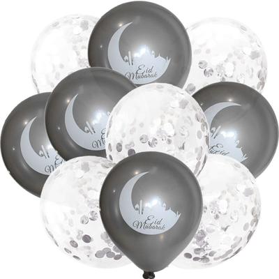 10pcs EID MUBARAK Latex Balloon Gold Silver Rose Gold Ramadan Mubarak for Home Party Decoration 2025