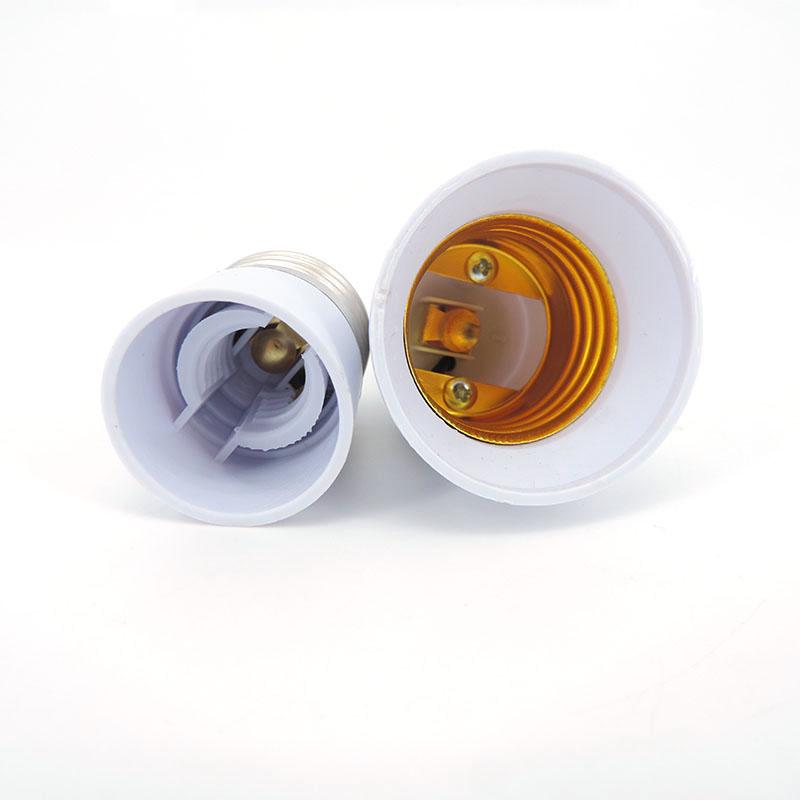 2pcs white E14 to E27 to E14 male female LED Light Lamp Bulb base power supply Socket Holder Converter AC Adapter Fireproof