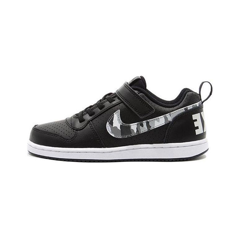 

Nike Court Borough Low Versatile Comfortable Slip Resistant Durable Lightweight Low Top Skate Shoes Kids Sneakers Black White 870025-005 28