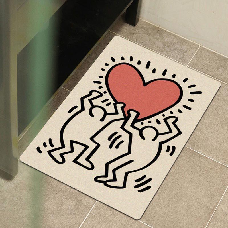 

милый мультяшный туалет ванная комната мягкий диатомовый ил абсорбирующий коврик для пола бытовой туалет дверь нескользящий коврик для ног 40X60cm 15.7X23.6in