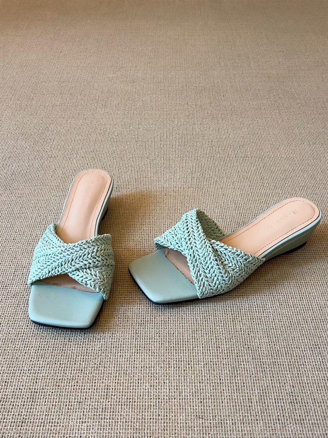 Platform Heel Women s Shoes - Beach Thick-soled Flip-flops 35 зелёный