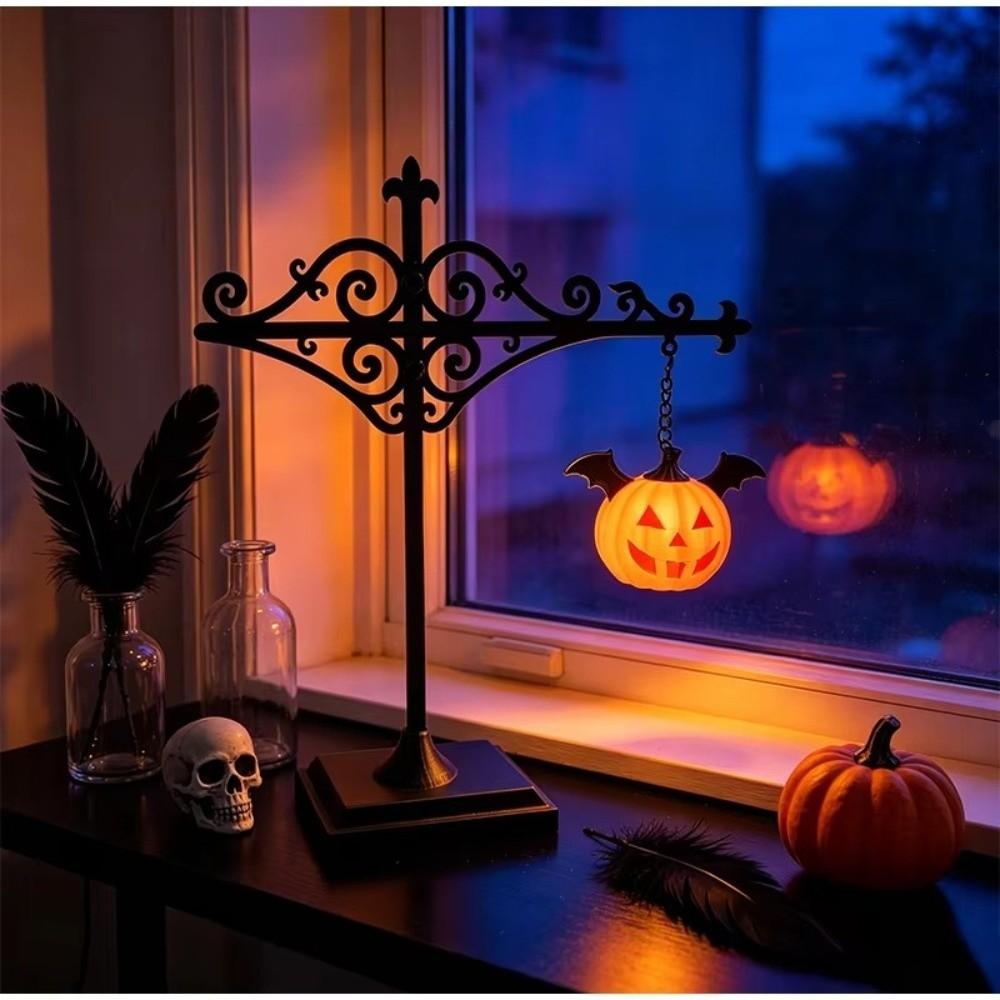 Ghost Pumpkin Library Bookshelf Lantern Warm LED Halloween Reading Light Desk Decor