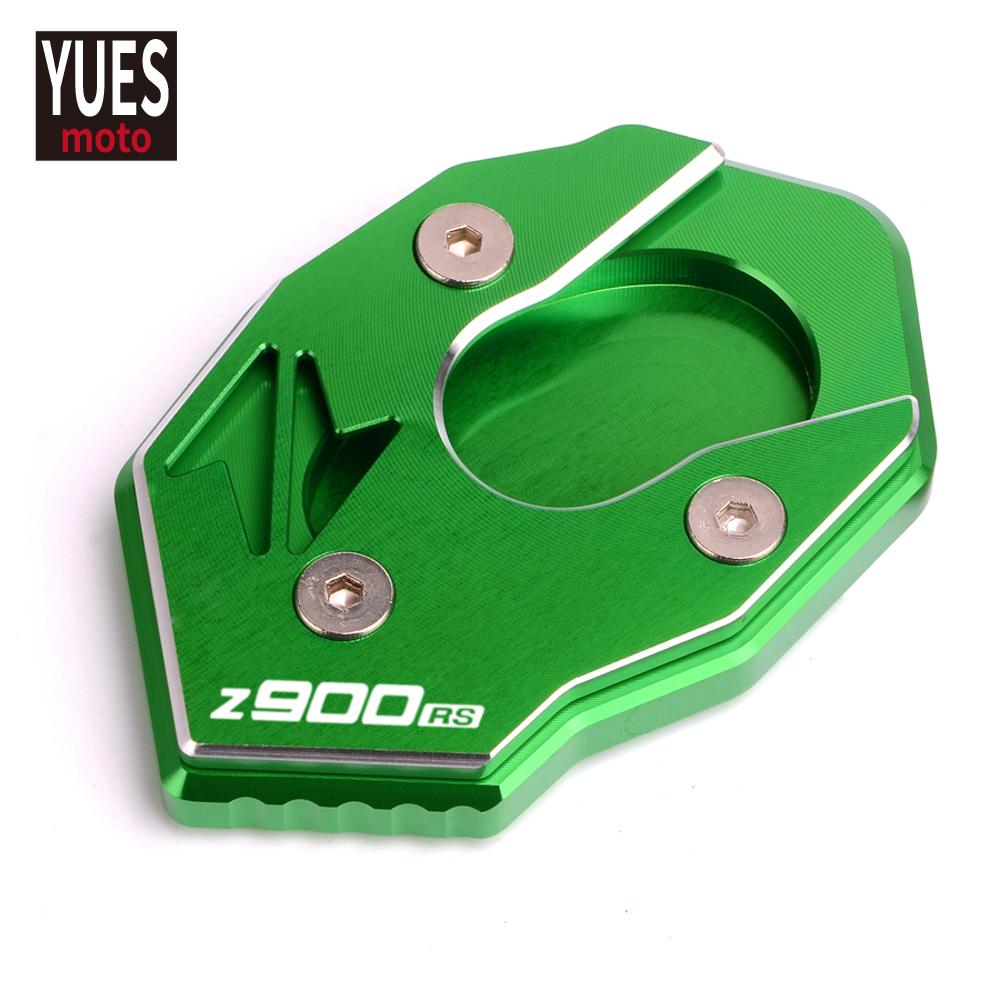 Motorcycle Accessories CNC Side Stand Plate Enlarger Kickstand Extension New Arrival For Kawasaki Z900 Z900RS 2017- Green