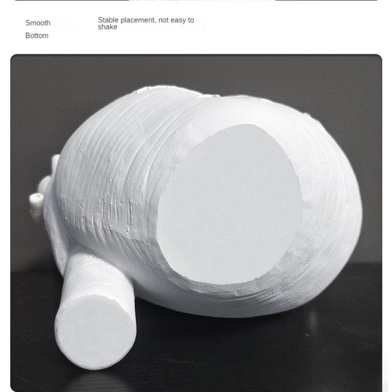 White Vase Heart Shape Resin Ornament Model Room Countertop Living Room Vase Dining Table Dried Flower Arrangement