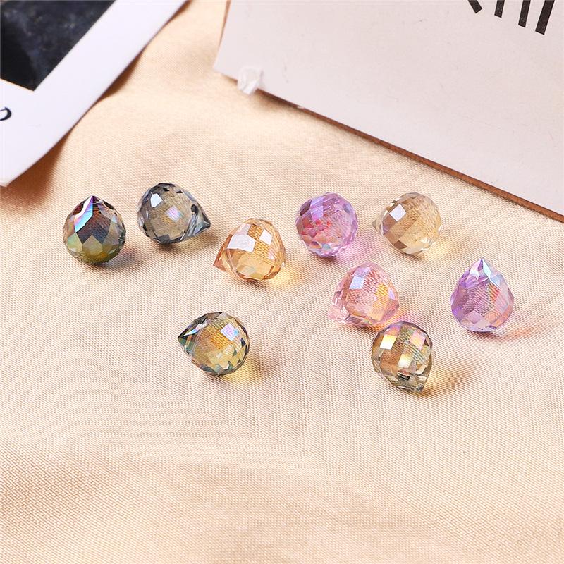 9x8mm Iridescent Glass Crystal Teardrop Beads for DIY Bracelet and Necklace Jewelry Making