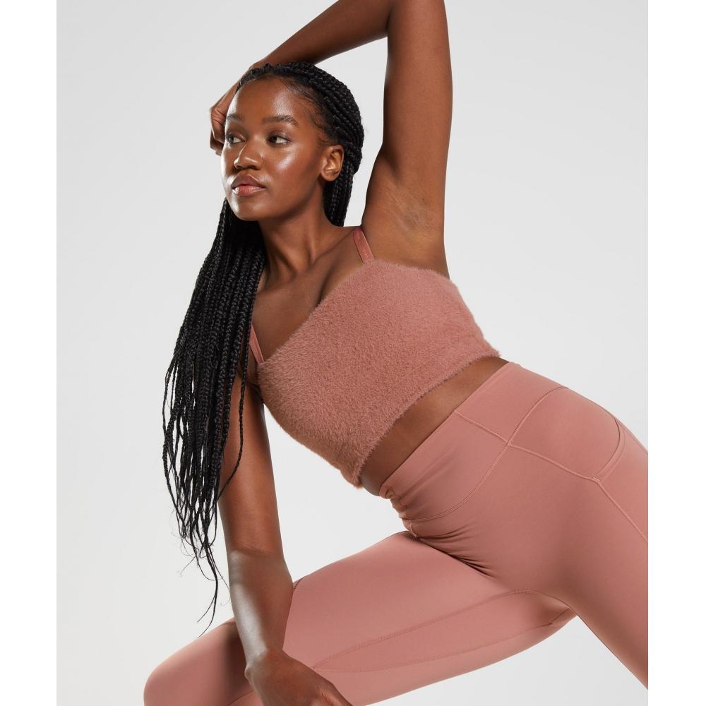 Gymshark Whitney Eyelash Knit Bandeau Canyon Red B4a4z Rblp