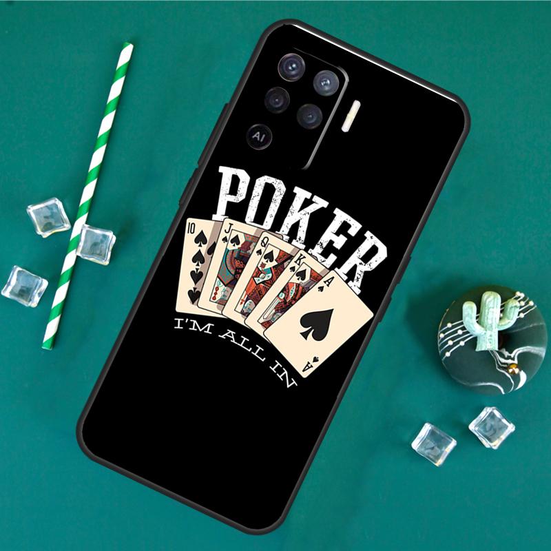 Poker Cards Case For Oppo A60 A40 A80 A16 A76 A96 A18 A38 A58 A78 A98 A91 A15 A17 A74 A94 A54 A57S Cover